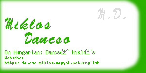 miklos dancso business card